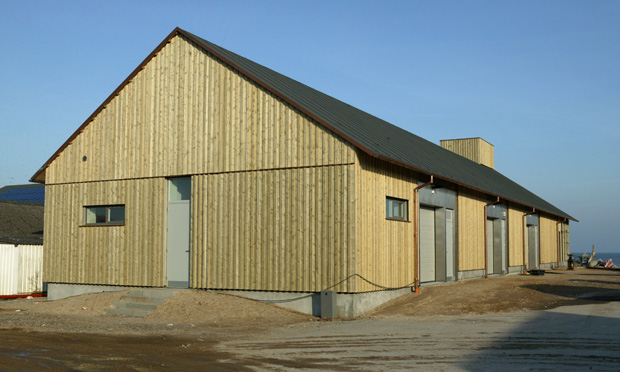 Det nye pakhus i Thorupstrand. Foto: Kirsten (Pipsen) Monrad Hansen